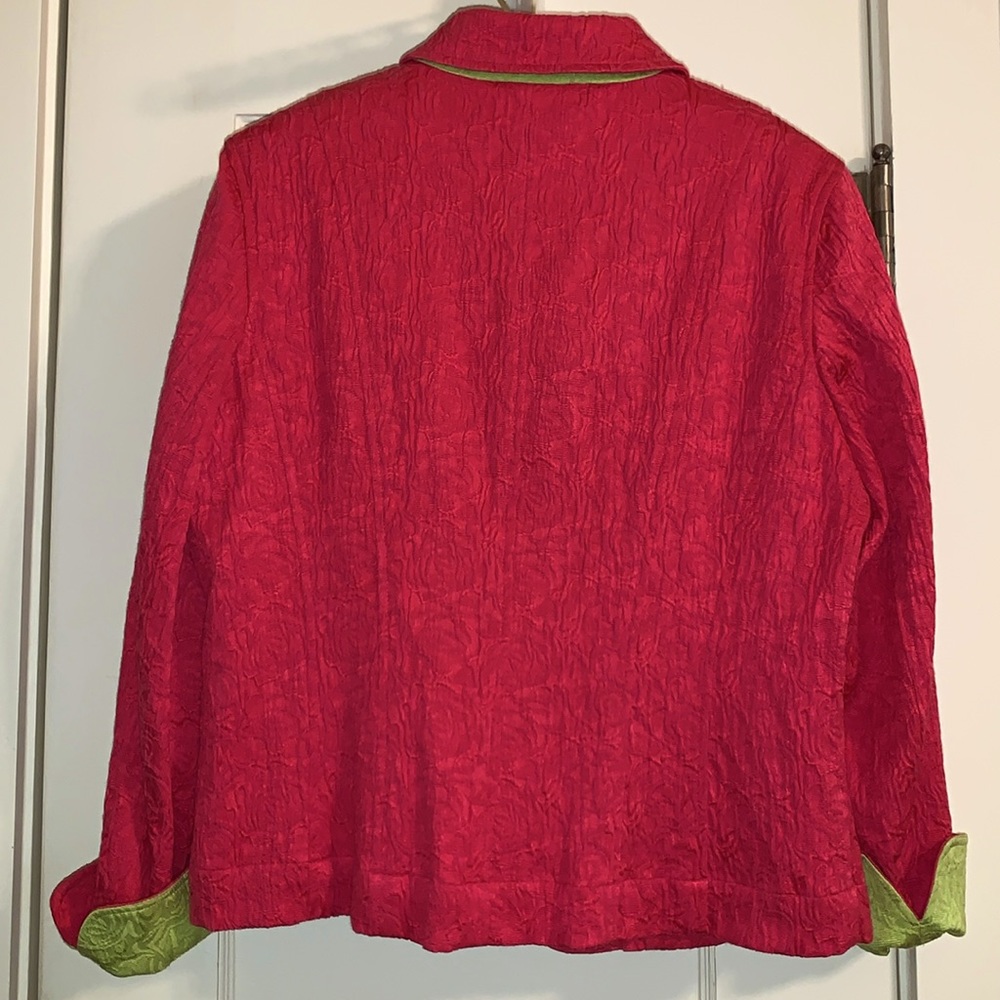 CWC Structured Jacket with Contrast Cuffs, Pockets, Button front, Unlined, Cute! - Picture 4 of 10